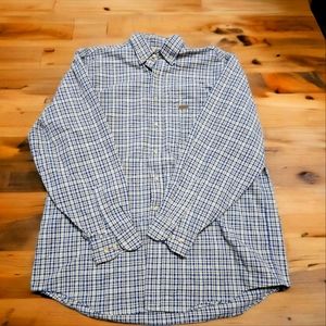 Vintage Carhartt Button Up Shirt Mens Large Brown Plaid Long Sleeve Casual.